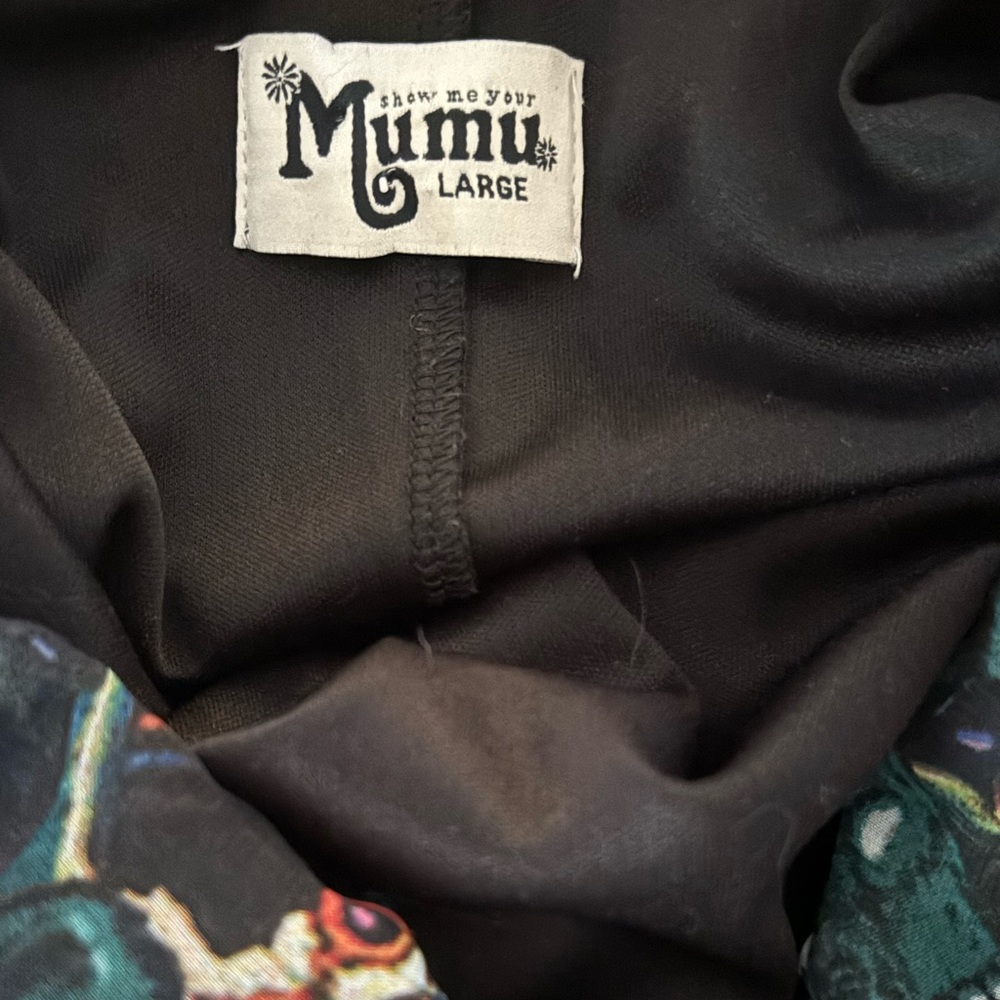 Show Me Your Mumu Black Junebug Butterfly Print High Neck Mini Dress Tunic Large - Picture 3 of 5